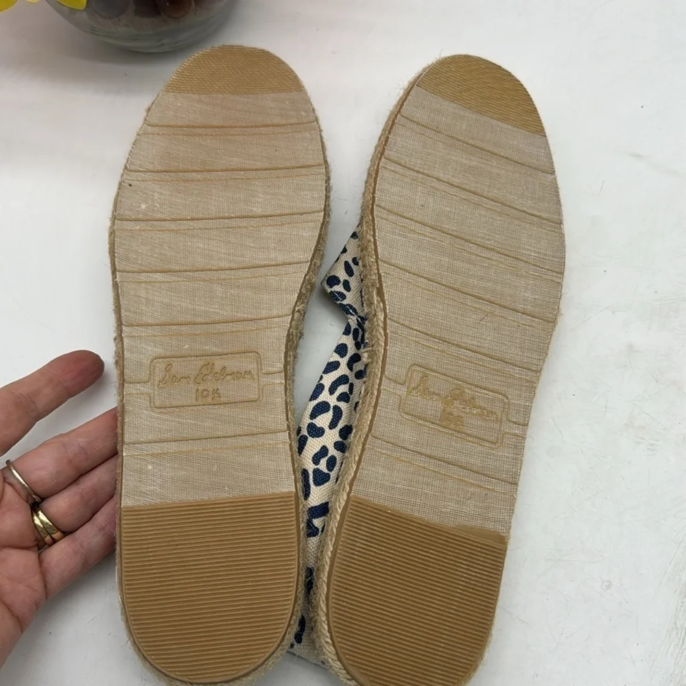 Sam Edelman NWOT Blue White Animal Print Espadrille Size 10.5 ESP5052